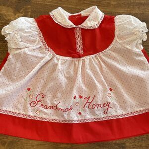 Vintage Girls 6-9 Months Dress Cradle Togs GRANDMA’S HONEY Short Sleeve Lace
